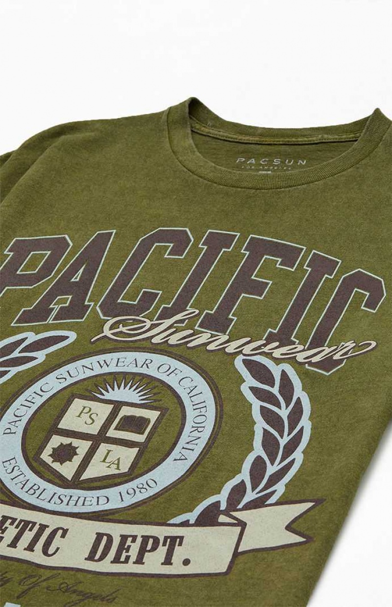 T-shirt PacSun Pacific Sunwear Athlétiques Department Homme Vert | 802635PRY