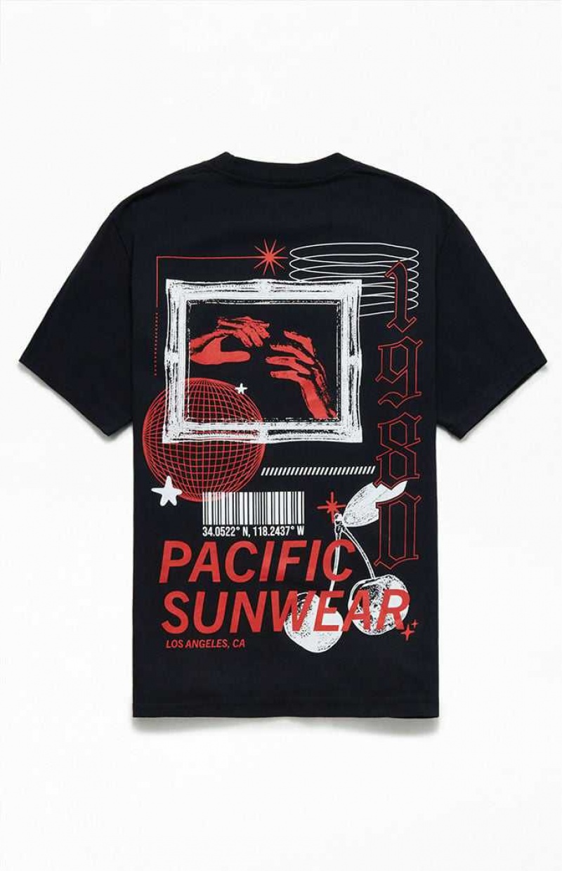 T-shirt PacSun Pacific Sunwear Coordinates Homme Noir | 317496GTI