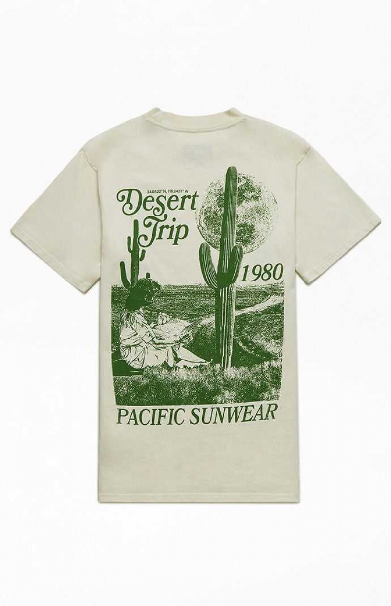 T-shirt PacSun Pacific Sunwear Desert Trip Homme Blanche | 297150IAD