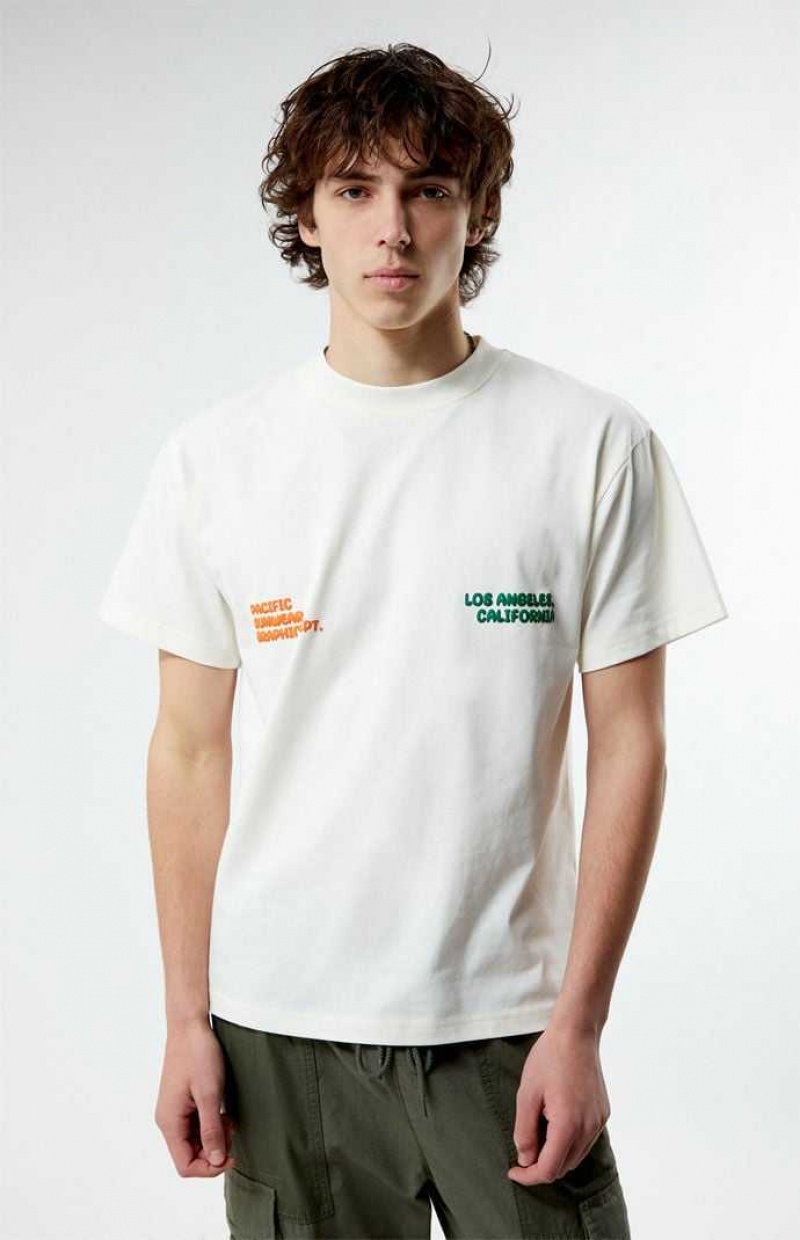 T-shirt PacSun Pacific Sunwear Graphique Dept. Homme Blanche | 709451FGB