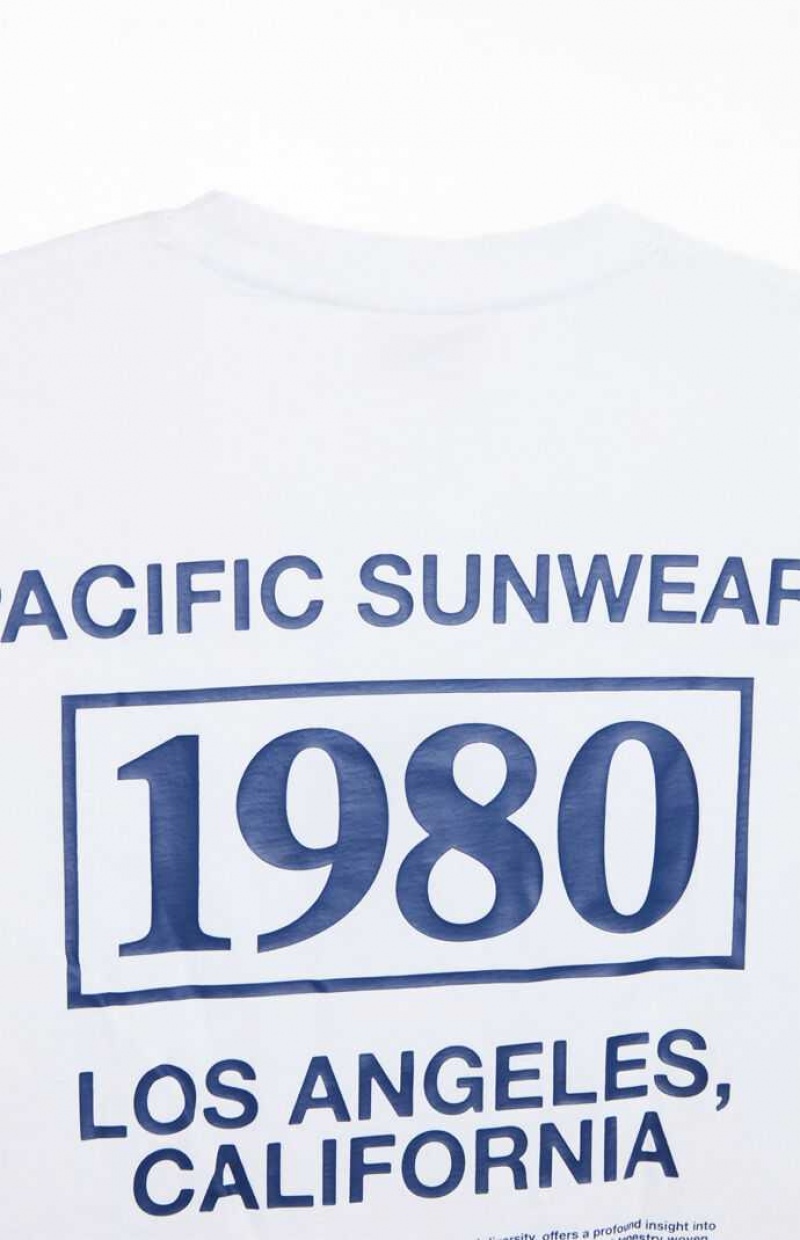 T-shirt PacSun Pacific Sunwear LA 1980 Homme Blanche | 095861GAH