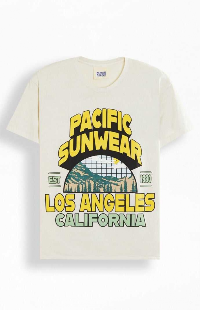 T-shirt PacSun Pacific Sunwear Los Angeles Homme Marron | 860497YHM