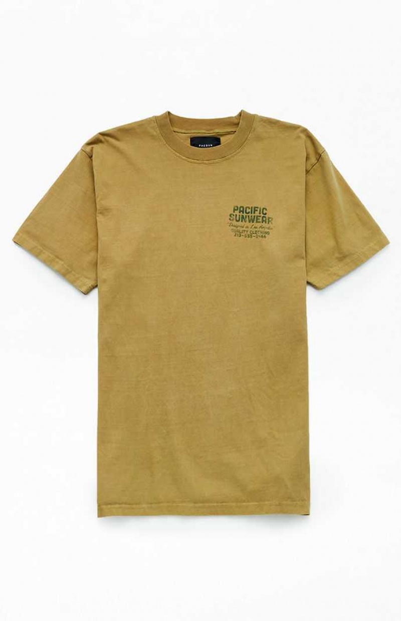 T-shirt PacSun Pacific Sunwear Quality Clothing Homme Vert Olive | 278094QTN