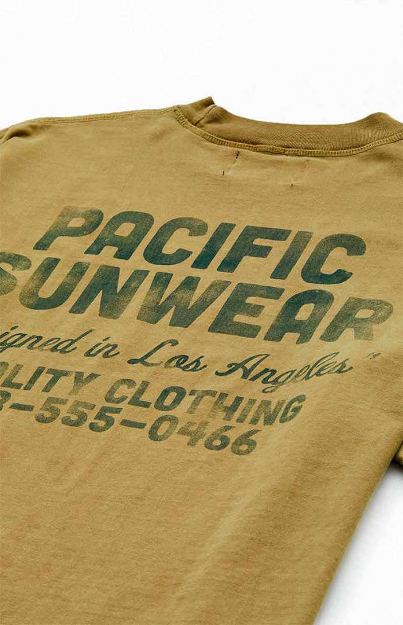 T-shirt PacSun Pacific Sunwear Quality Clothing Homme Vert Olive | 278094QTN