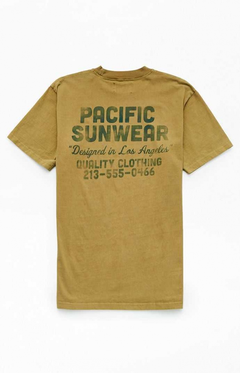 T-shirt PacSun Pacific Sunwear Quality Clothing Homme Vert Olive | 278094QTN