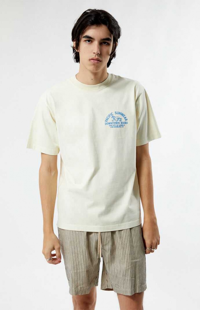 T-shirt PacSun Pacific Sunwear Rodeo Homme Blanche | 051289HOW