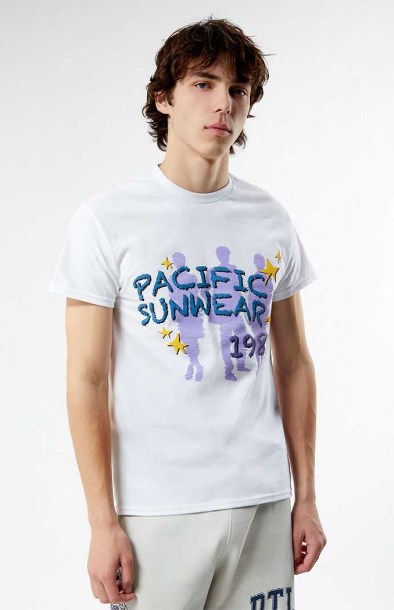 T-shirt PacSun Pacific Sunwear Starfade Homme Blanche | 704382DJX