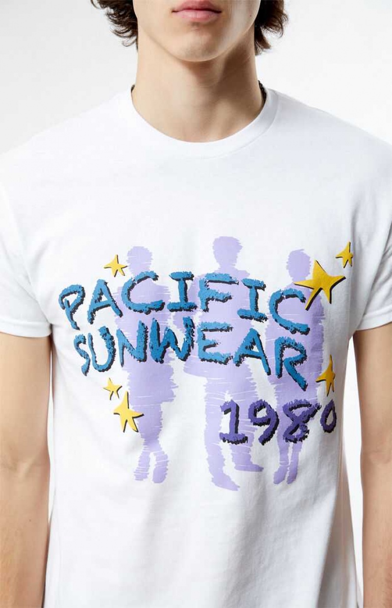 T-shirt PacSun Pacific Sunwear Starfade Homme Blanche | 704382DJX