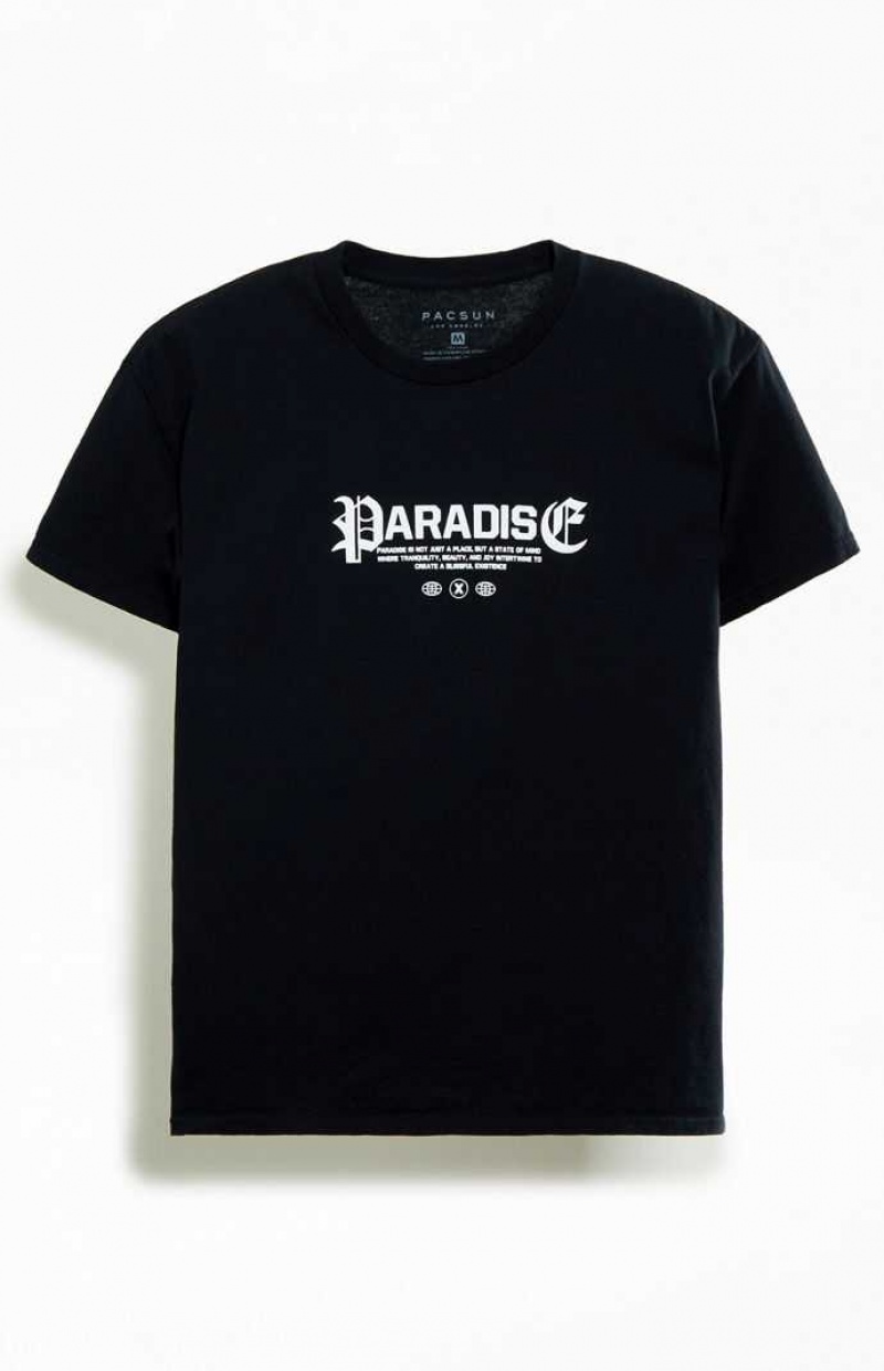 T-shirt PacSun Paradise Homme Noir | 056273WFX