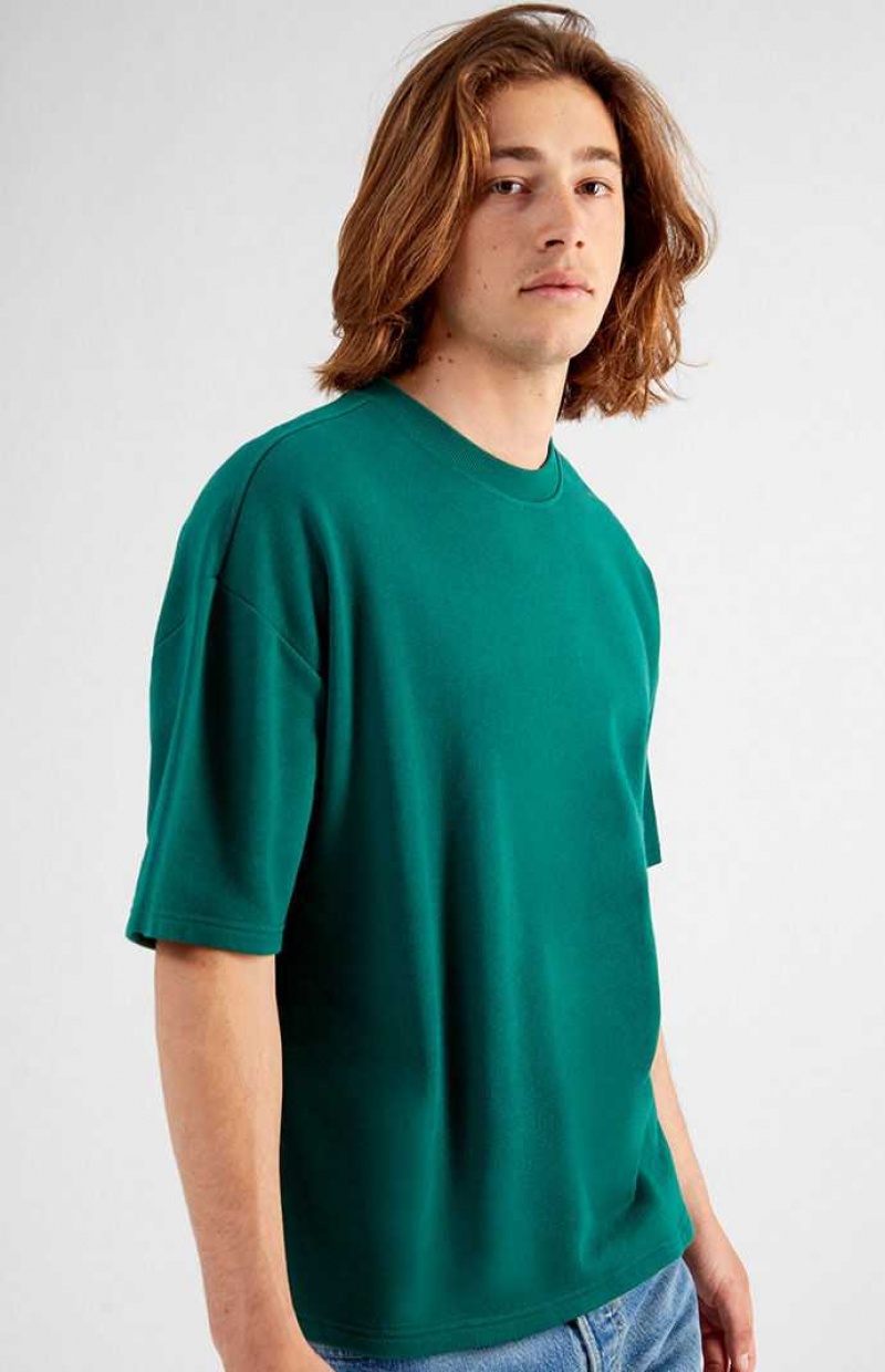 T-shirt PacSun Pine Dive Fleece Homme Vert Foncé | 257198QBC