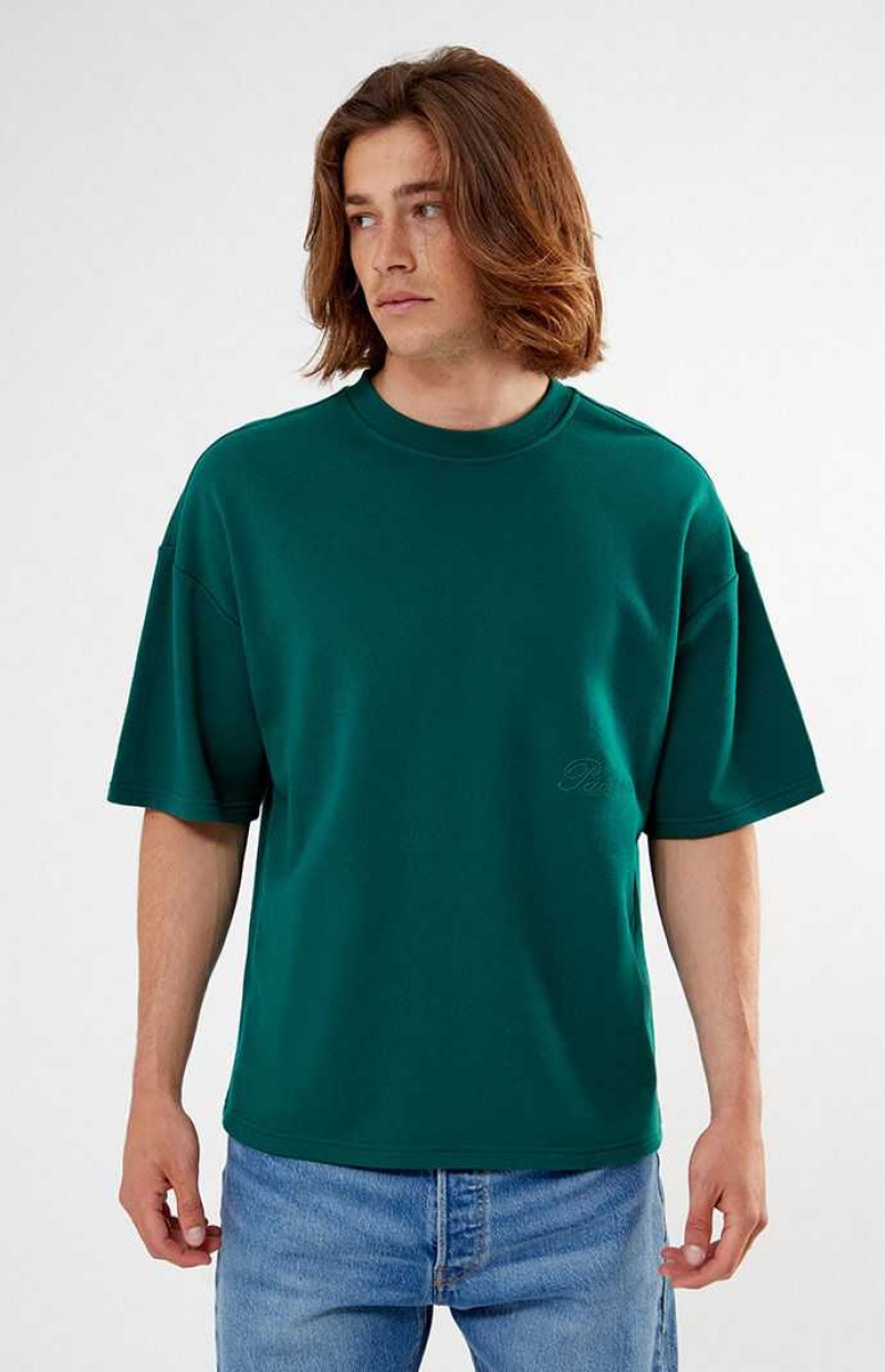 T-shirt PacSun Pine Dive Fleece Homme Vert Foncé | 257198QBC