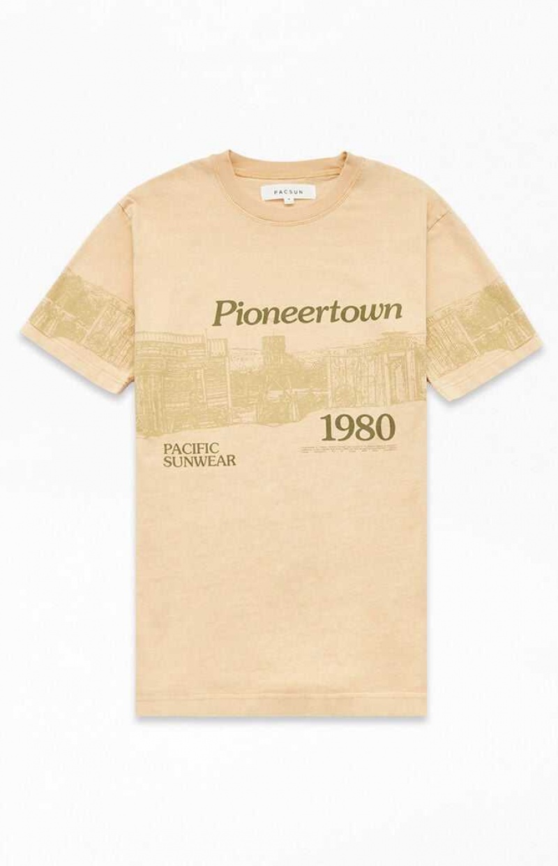 T-shirt PacSun Pioneertown 1980 Homme Kaki | 623480MQY