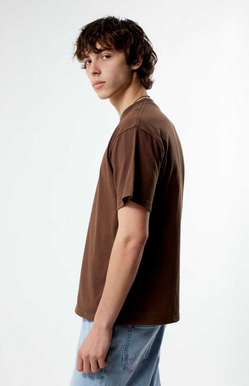 T-shirt PacSun Premium Homme Marron | 408235SNR