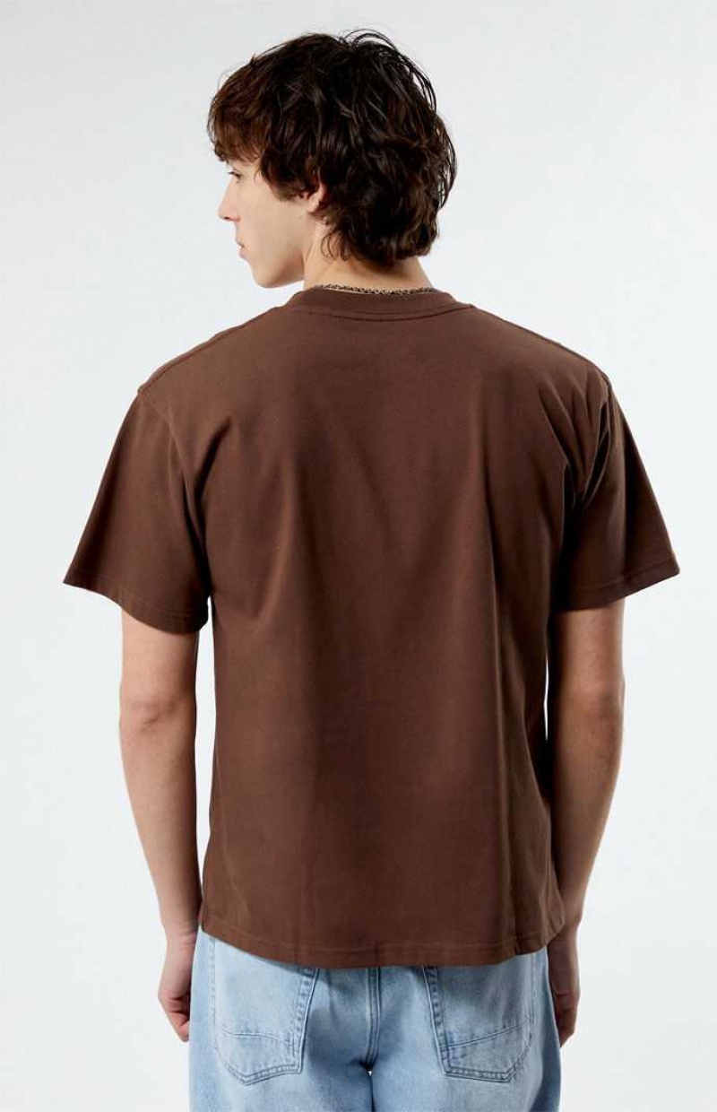 T-shirt PacSun Premium Homme Marron | 408235SNR