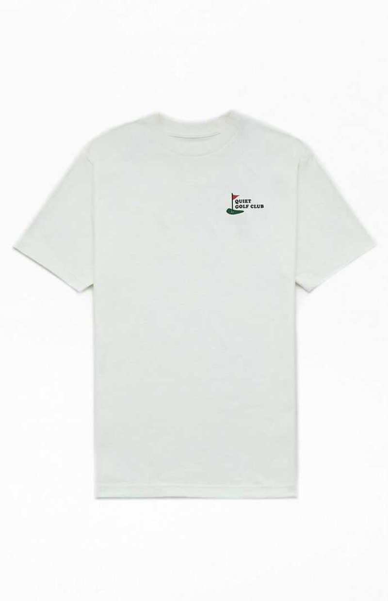 T-shirt PacSun QUIET GOLF Premier Greens Homme Blanche | 439167MGQ