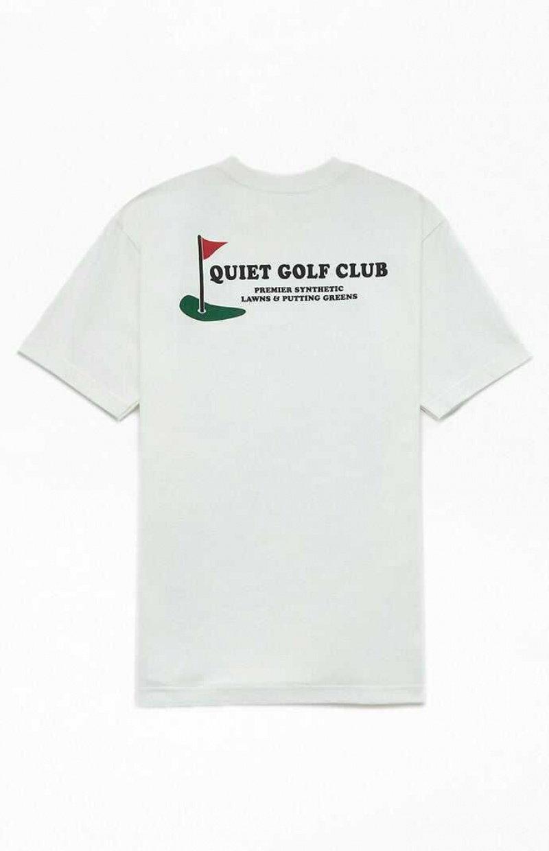 T-shirt PacSun QUIET GOLF Premier Greens Homme Blanche | 439167MGQ