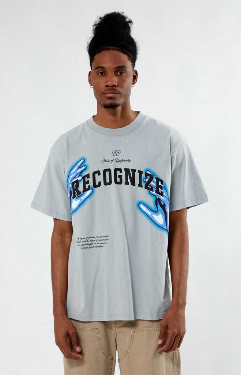 T-shirt PacSun Recognize Oversized Homme Grise | 421385NMA