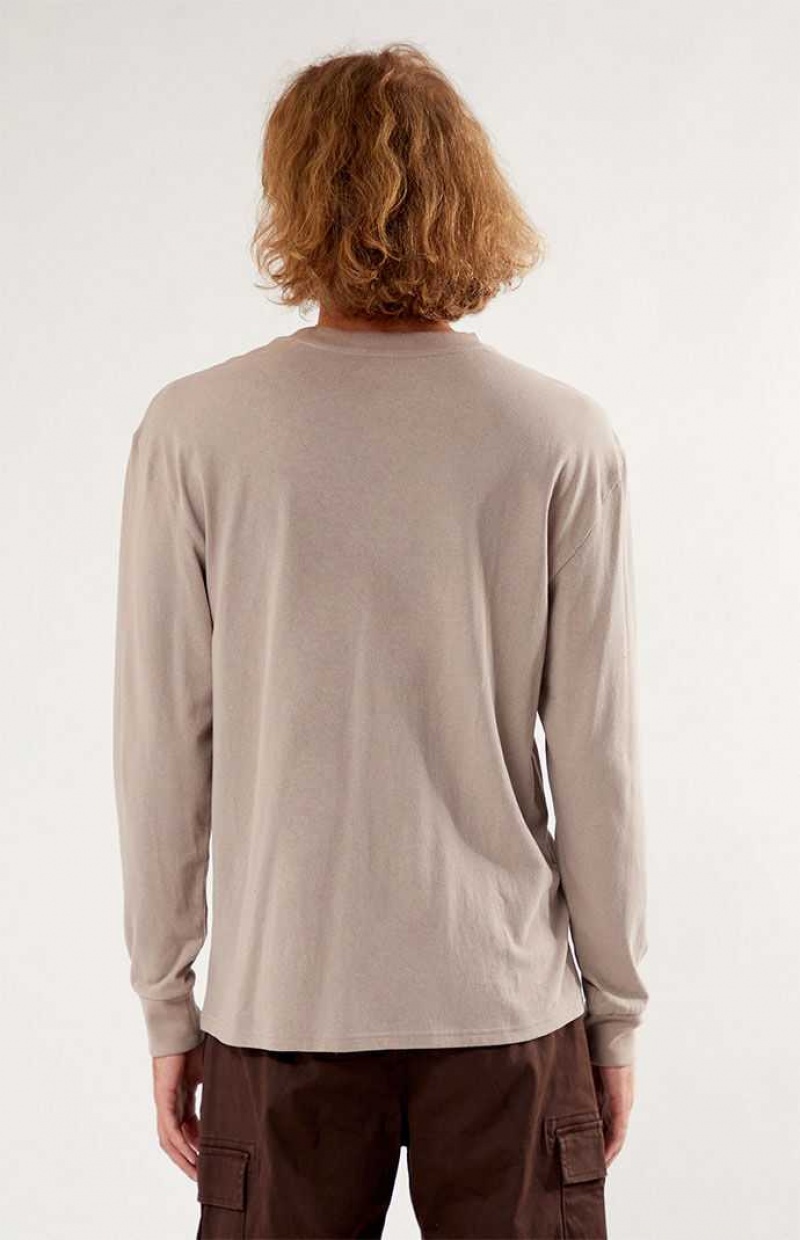 T-shirt PacSun Reece Basic Long Sleeve Homme Grise | 831469GPT