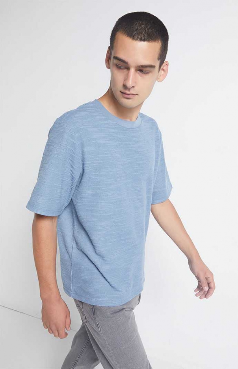 T-shirt PacSun Slate Blue Scout Texture Homme Bleu | 592487PTL