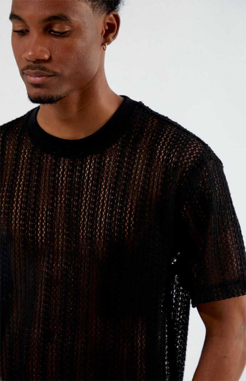 T-shirt PacSun Sonora Knit Homme Noir | 596341AIF