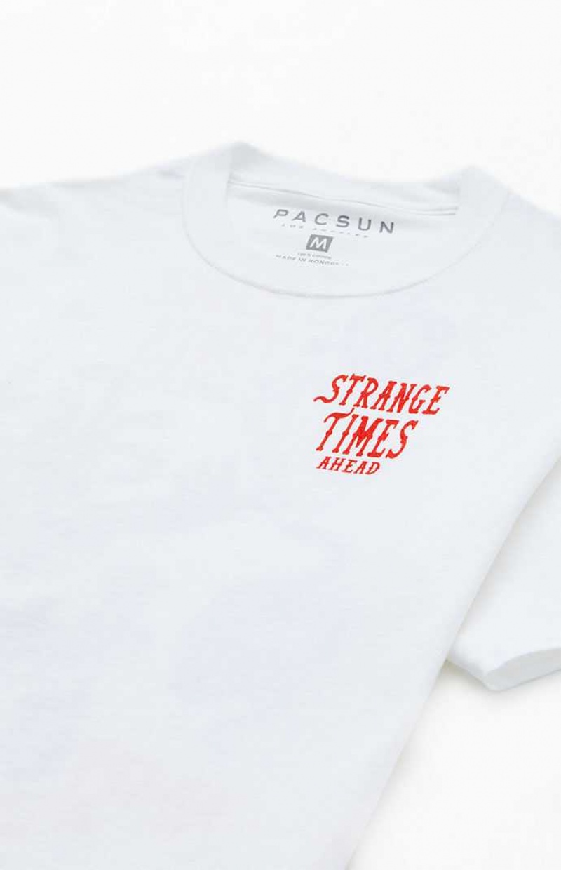 T-shirt PacSun Strange Times Homme Blanche | 109328QRW