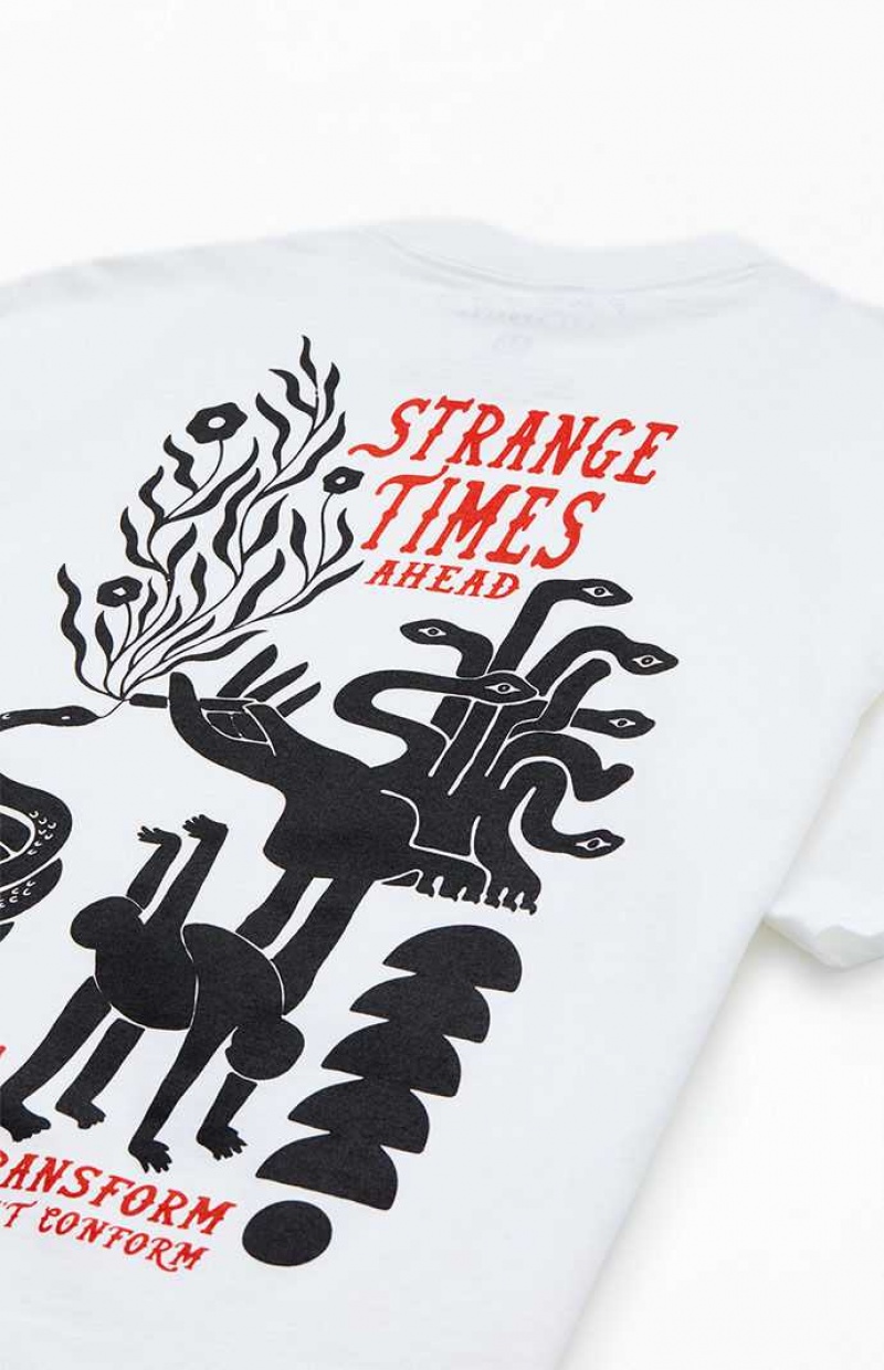 T-shirt PacSun Strange Times Homme Blanche | 109328QRW