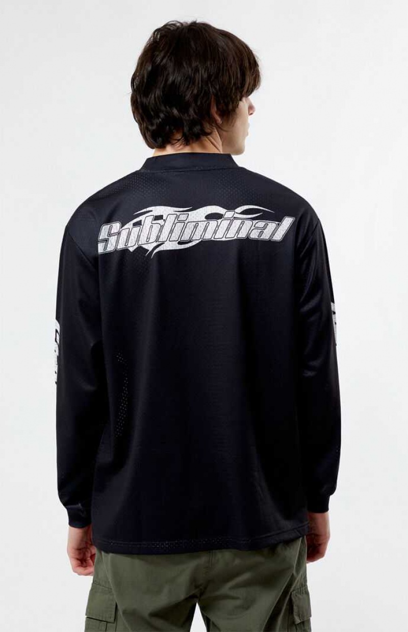 T-shirt PacSun Subliminal Racing Jersey Homme Noir | 842095SHN