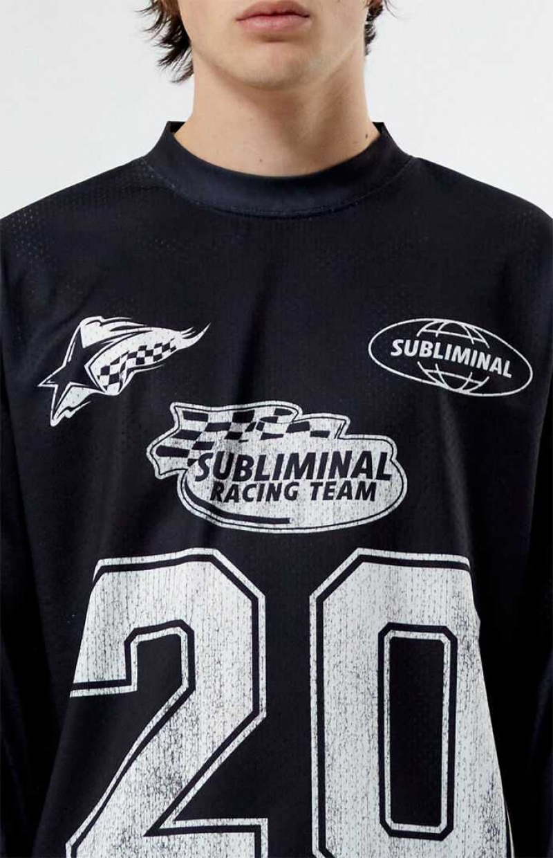 T-shirt PacSun Subliminal Racing Jersey Homme Noir | 842095SHN