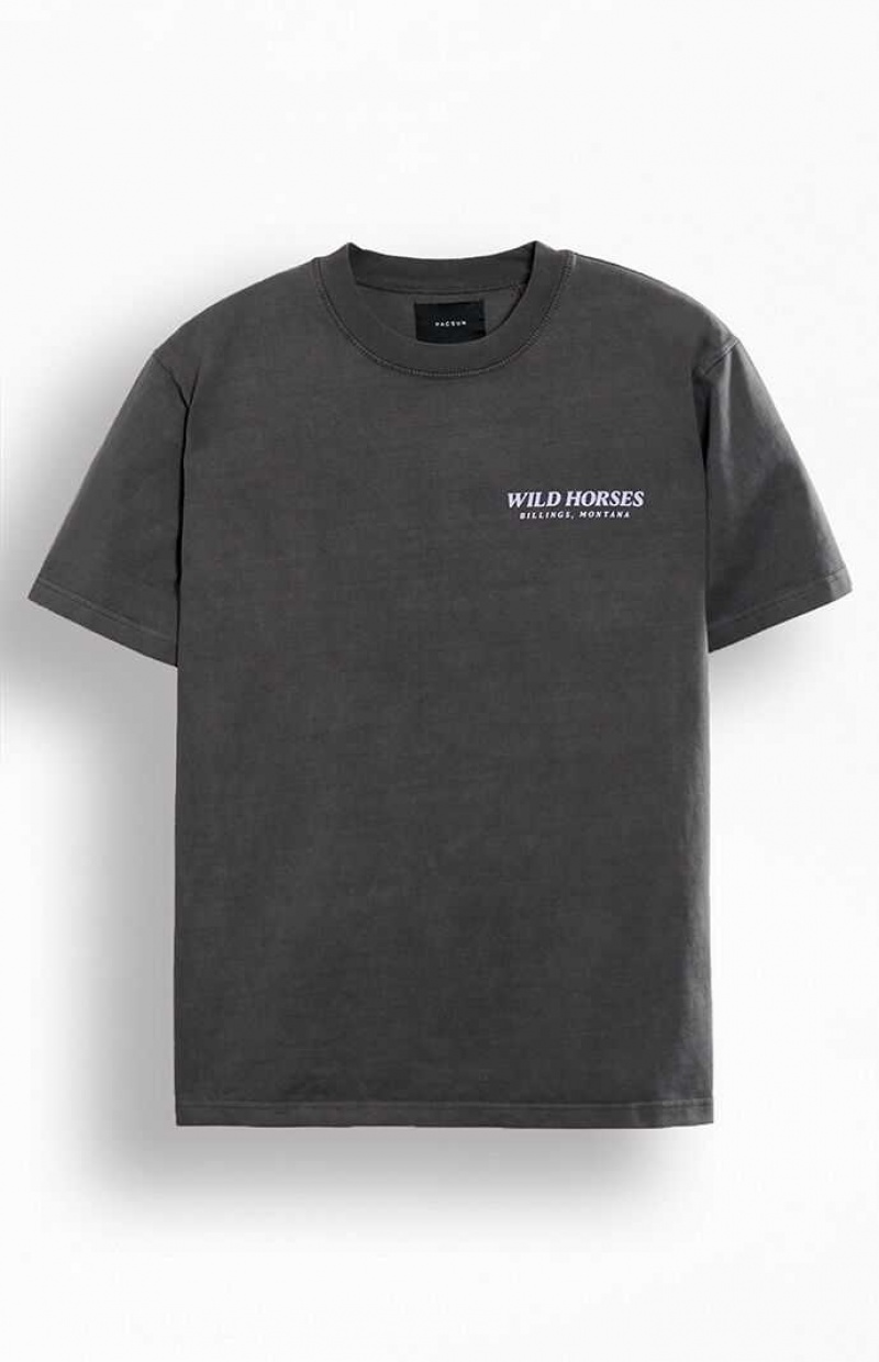 T-shirt PacSun Sunday Race Oversized Homme Noir | 946038YKL