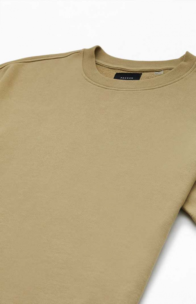 T-shirt PacSun Tan Dive Fleece Homme Marron | 473890SPH