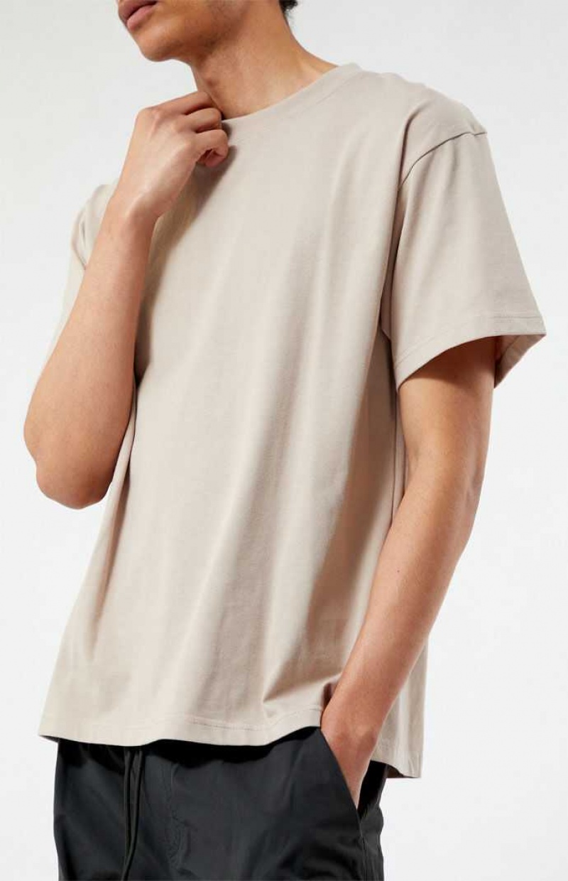 T-shirt PacSun Tan Premium Homme Marron | 621350CNQ