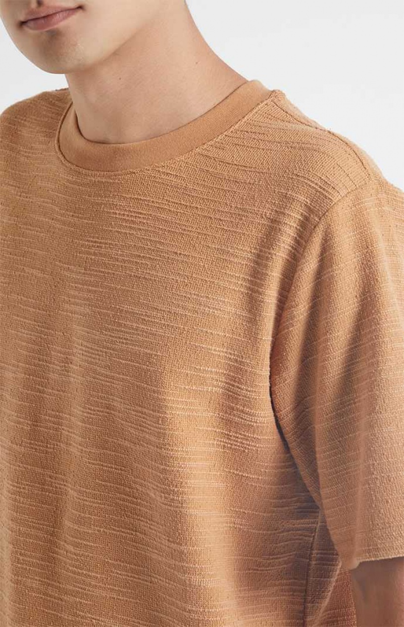 T-shirt PacSun Tan Scout Texture Homme Marron | 912586XWT