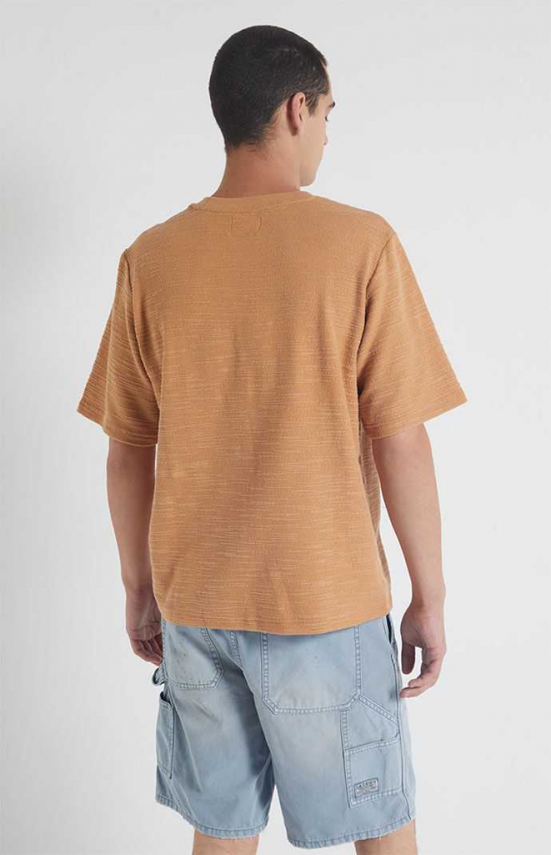 T-shirt PacSun Tan Scout Texture Homme Marron | 912586XWT