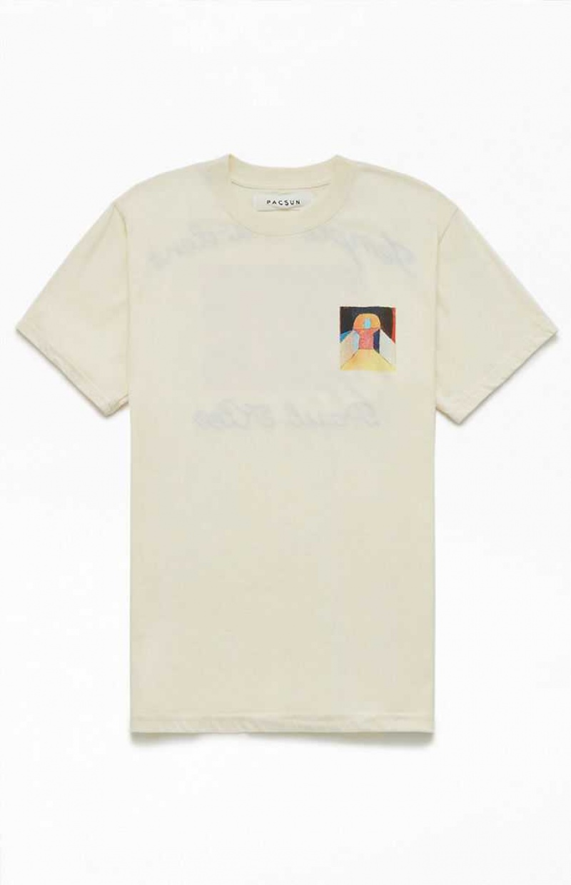 T-shirt PacSun Temple Gardens Stitch Homme Blanche | 534192WYN