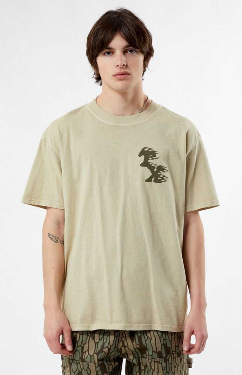 T-shirt PacSun Texas On Fire Homme Marron | 391785OGQ