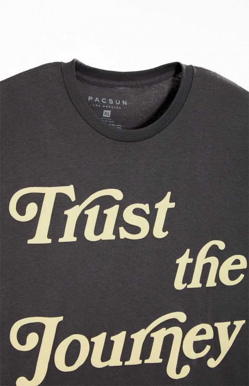 T-shirt PacSun Trust The Journey Homme Grise | 639428MFZ