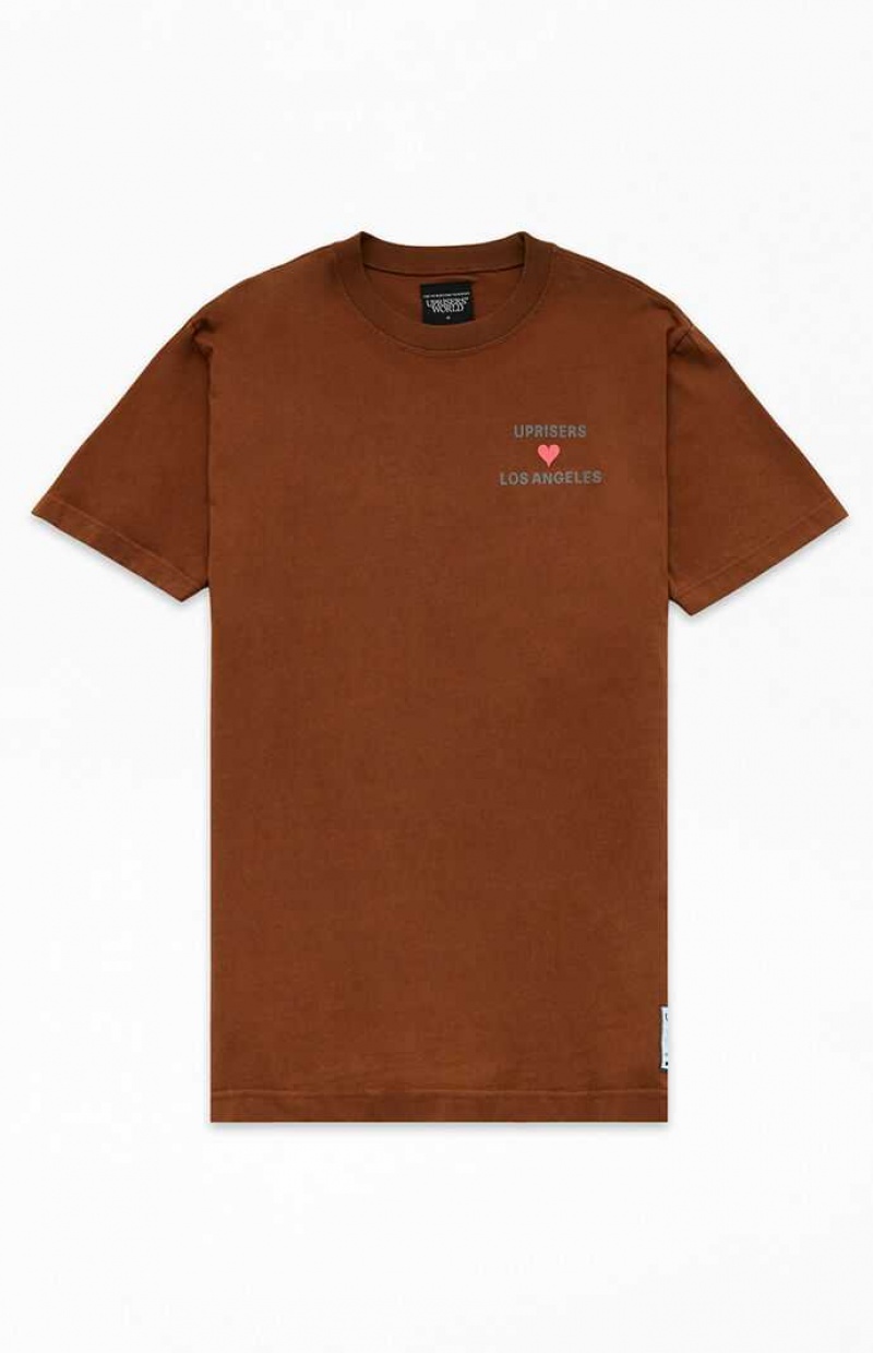 T-shirt PacSun UPRISERS I See You Homme Marron | 863142EPB