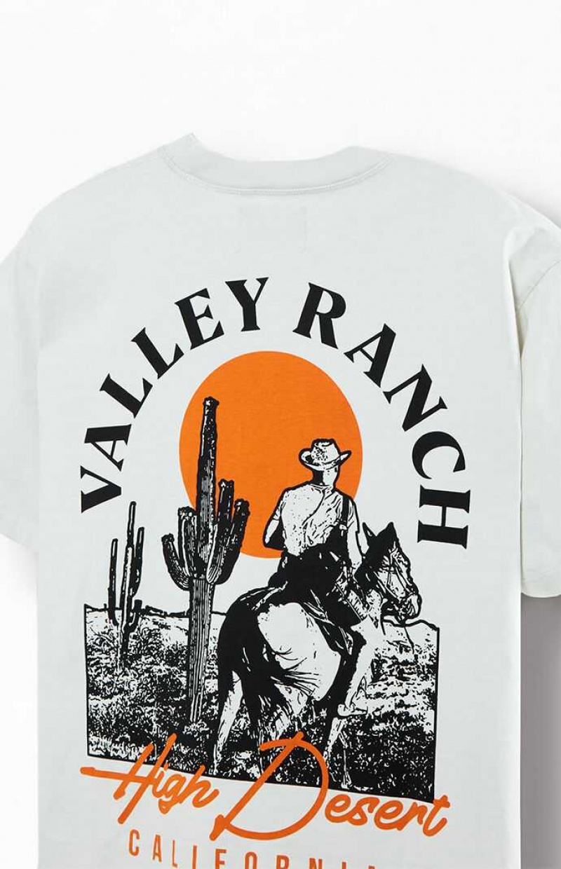 T-shirt PacSun Valley Ranch Oversized Homme Blanche | 367529ACL