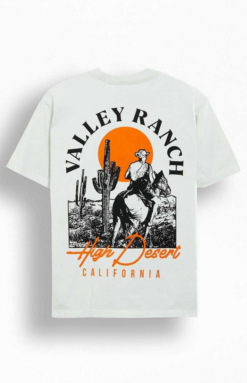 T-shirt PacSun Valley Ranch Oversized Homme Blanche | 367529ACL