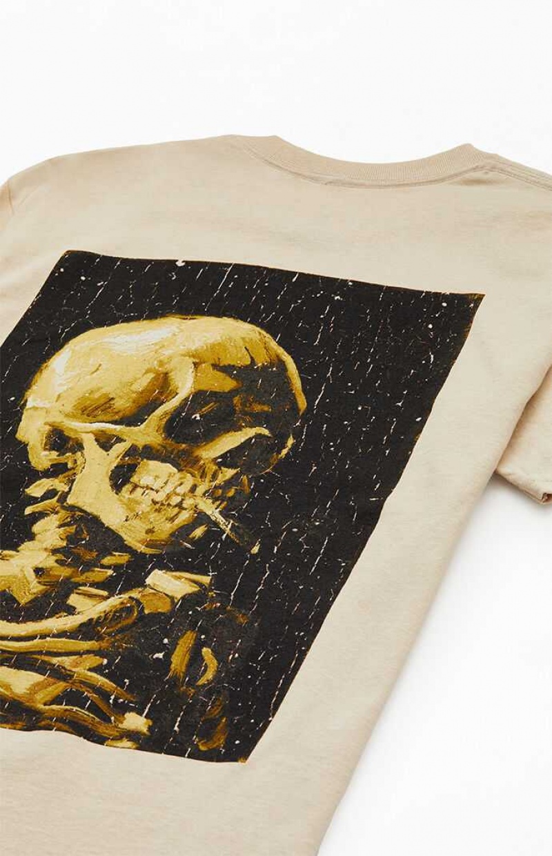 T-shirt PacSun Vincent Van Gogh Skeleton Homme Marron | 594206UHM