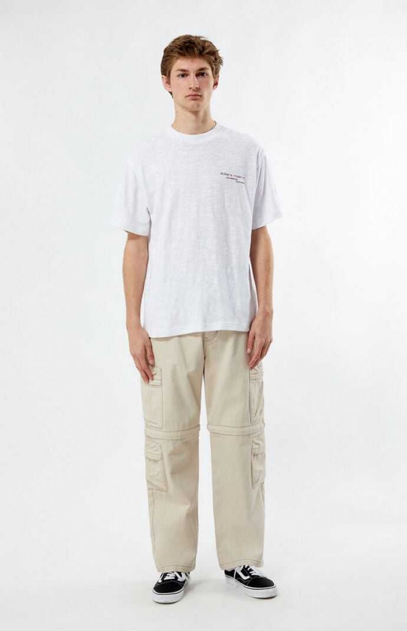 T-shirt PacSun White Local Knit Homme Blanche | 912435OSM