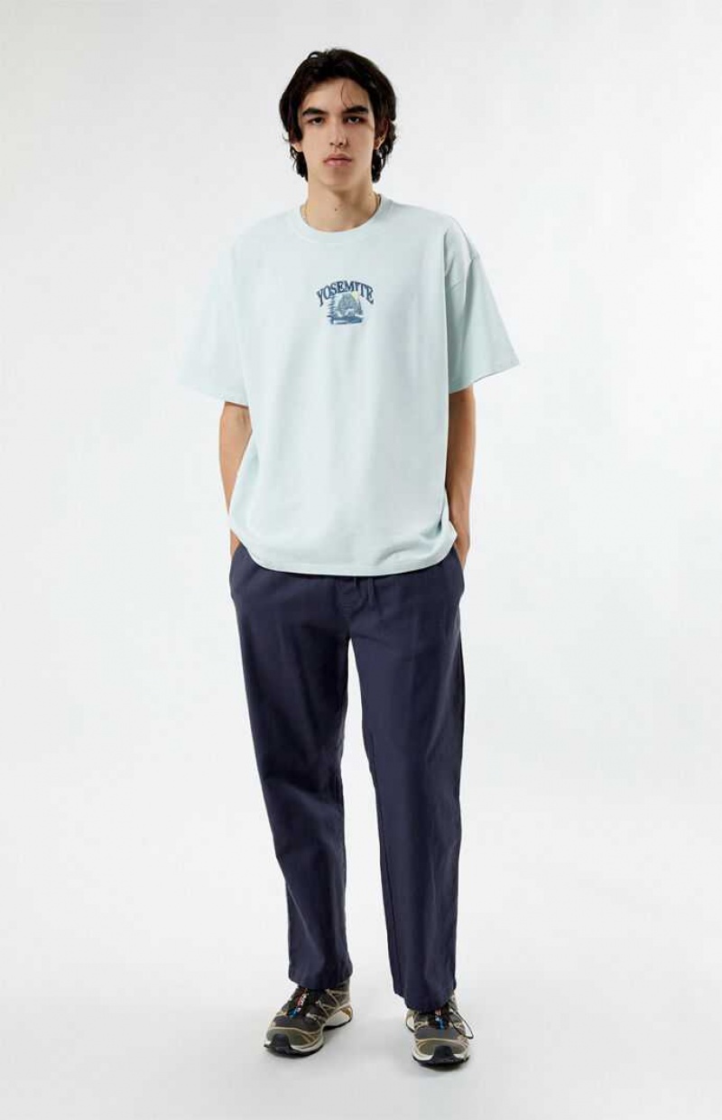 T-shirt PacSun Yosemite Oversized Terry Homme Bleu | 401382ZLX