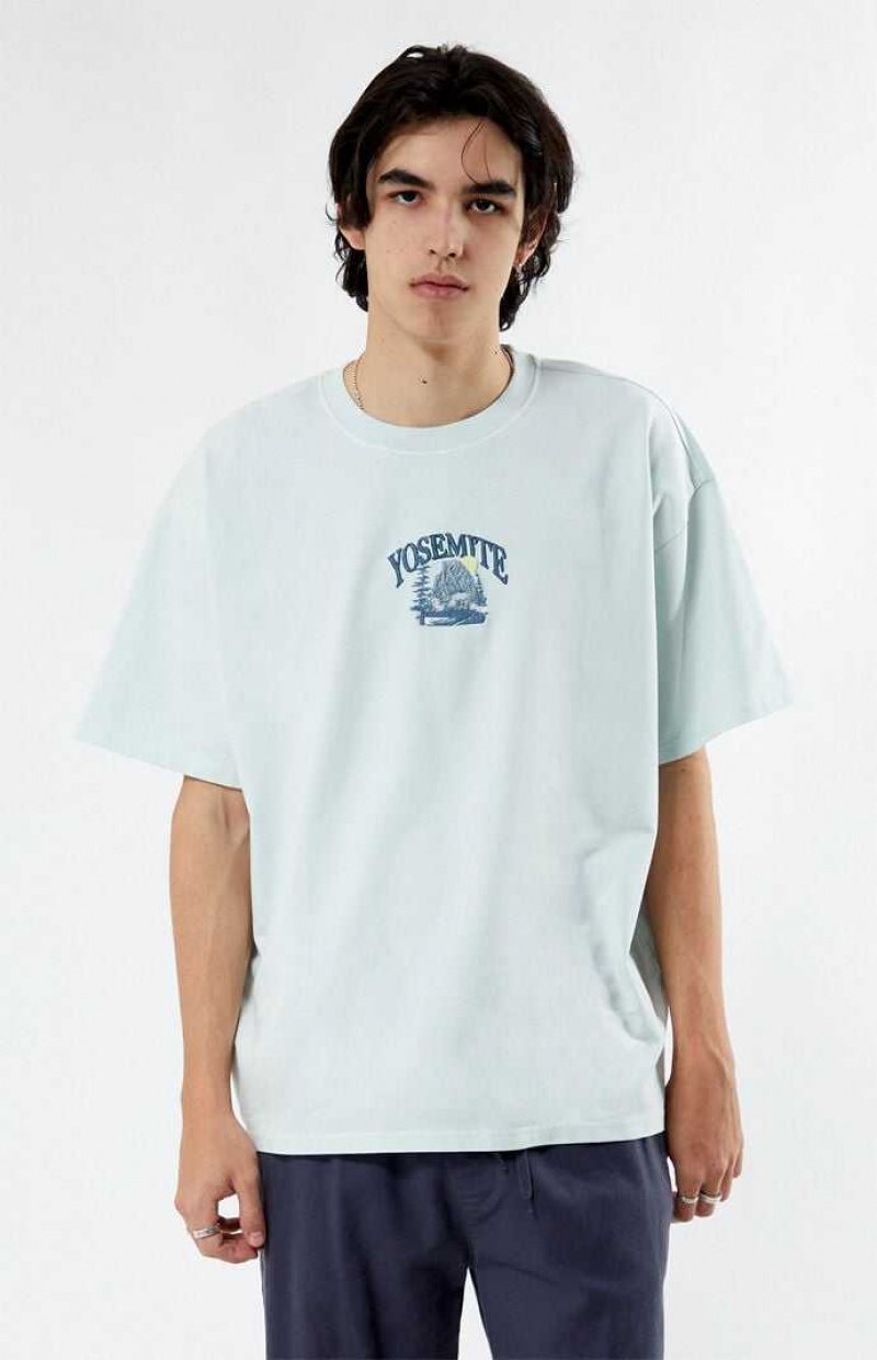 T-shirt PacSun Yosemite Oversized Terry Homme Bleu | 401382ZLX