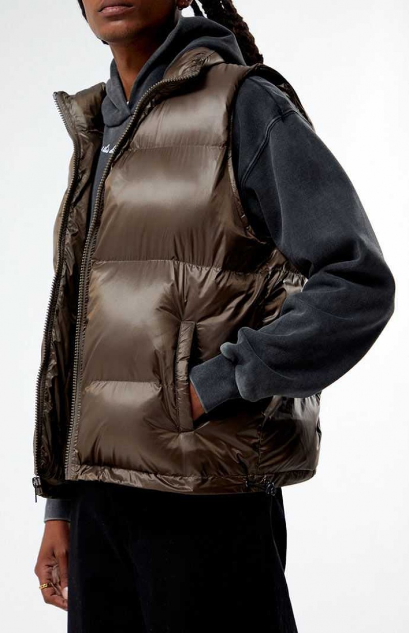 Vestes PacSun Brown Puffer Homme Marron | 427031AXF