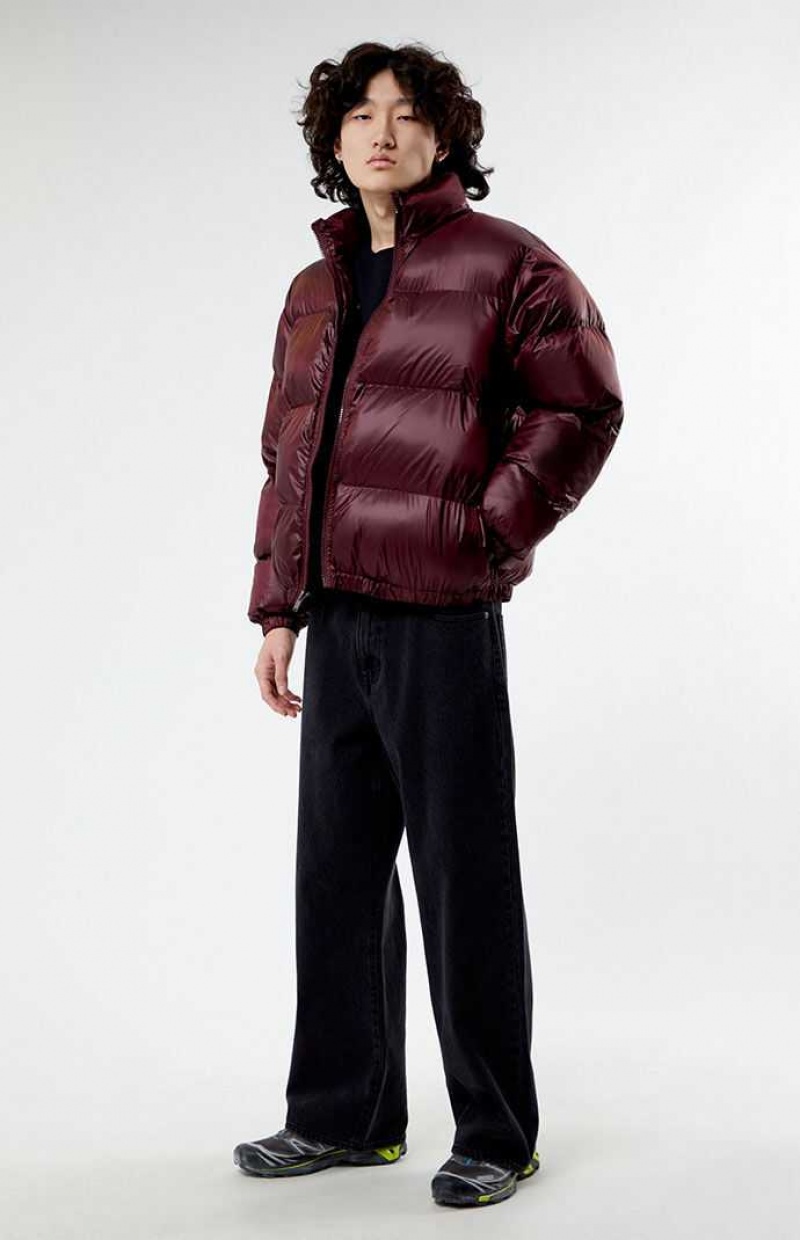 Vestes PacSun Burgundy Puffer Homme Bordeaux | 715480SPG