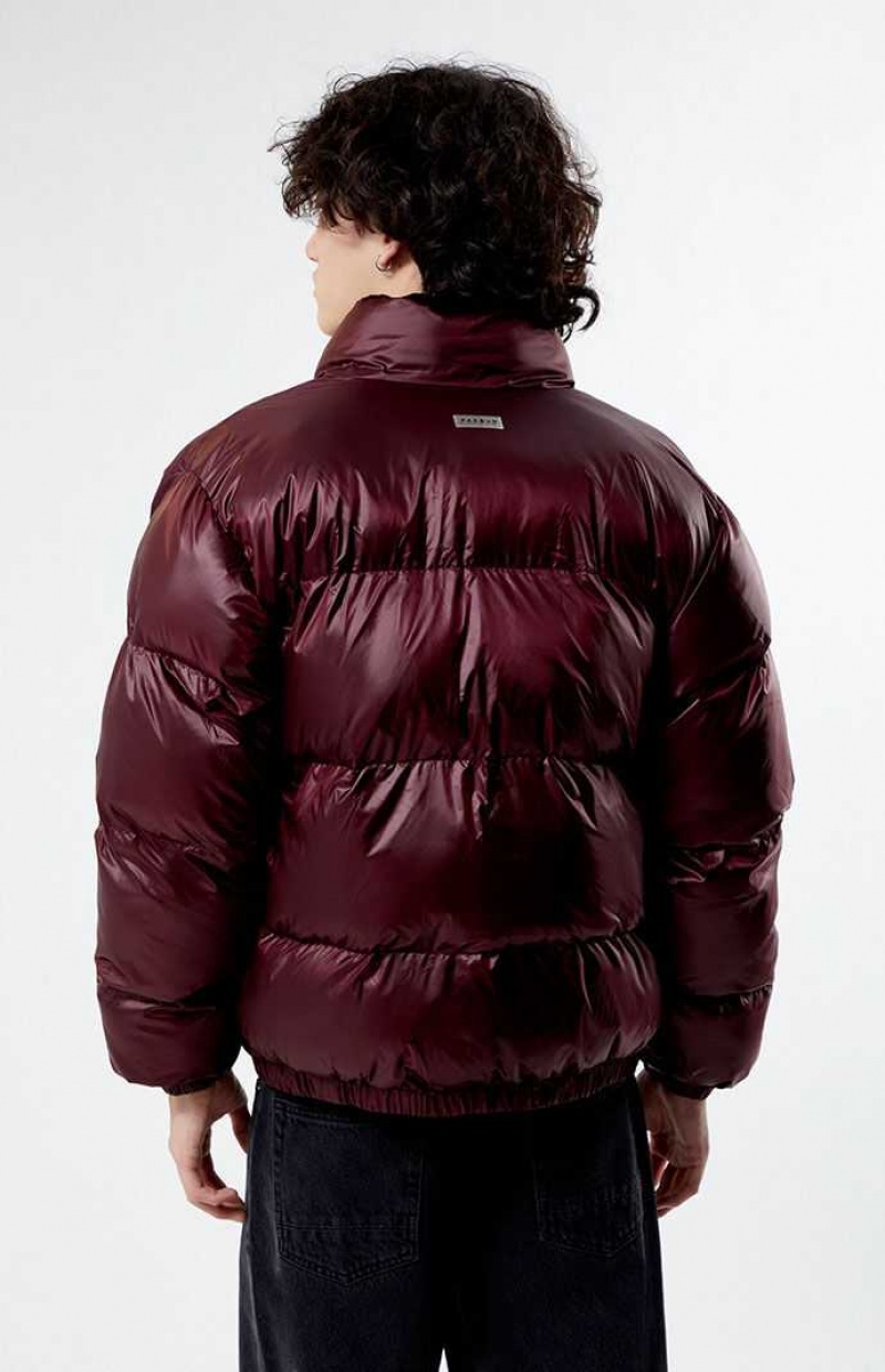 Vestes PacSun Burgundy Puffer Homme Bordeaux | 715480SPG