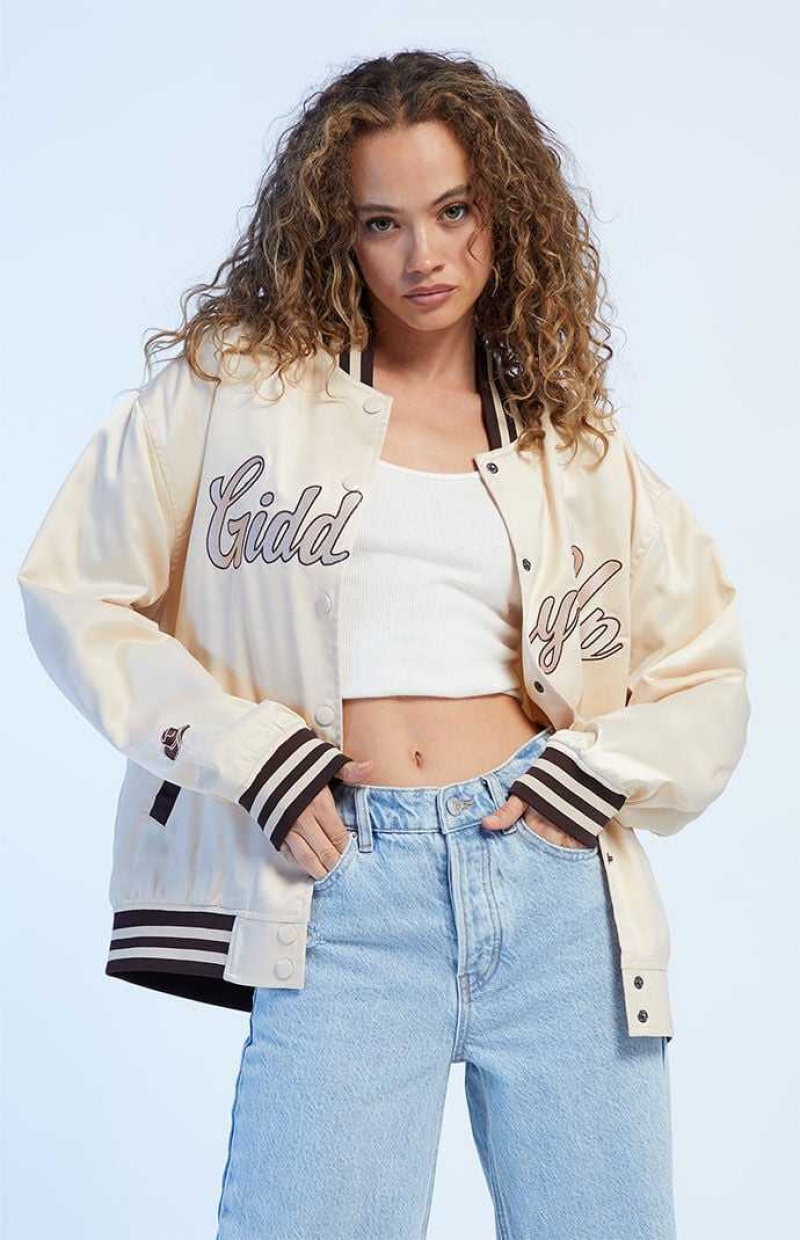 Vestes PacSun Giddy Up Varsity Coach Femme Blanche | 034829RNZ