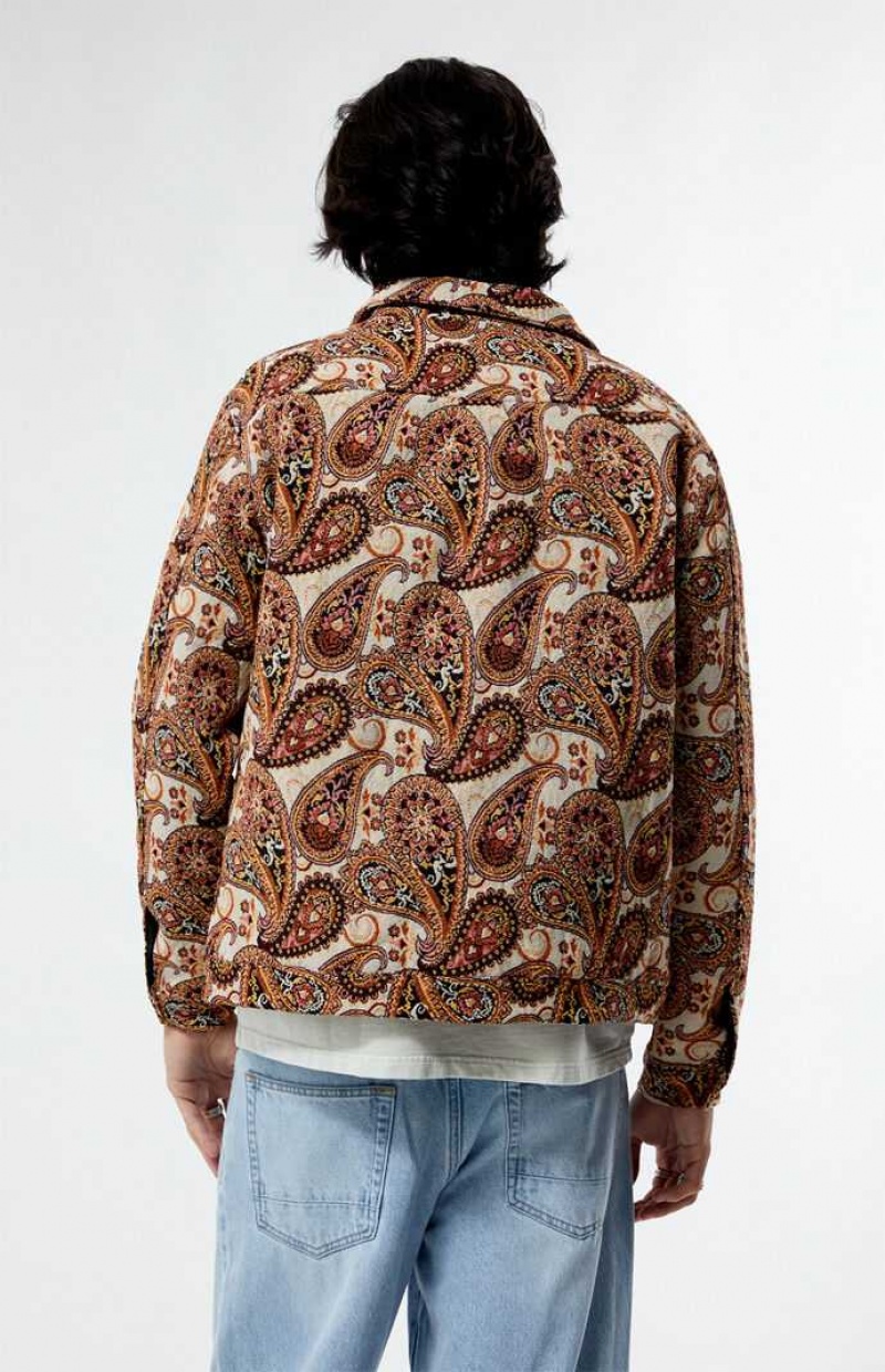 Vestes PacSun Jacquard Paisley Gas Homme Marron | 920471OMY