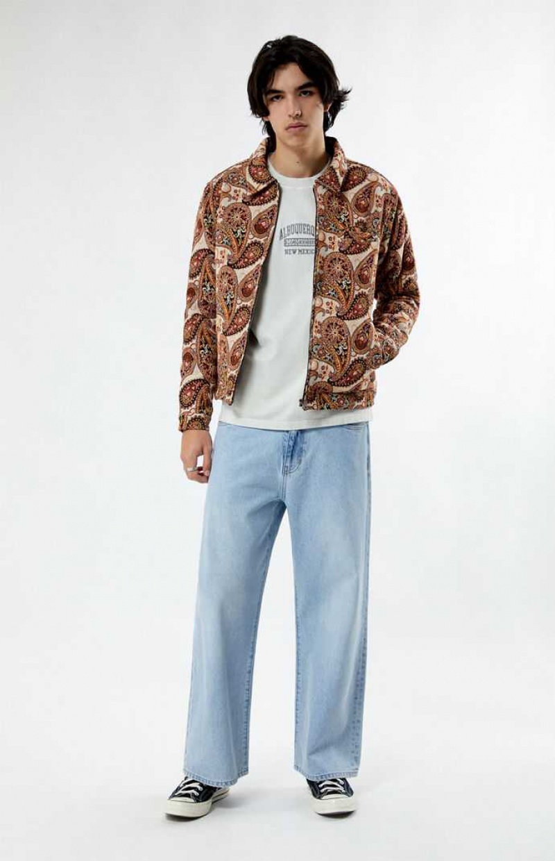 Vestes PacSun Jacquard Paisley Gas Homme Marron | 920471OMY