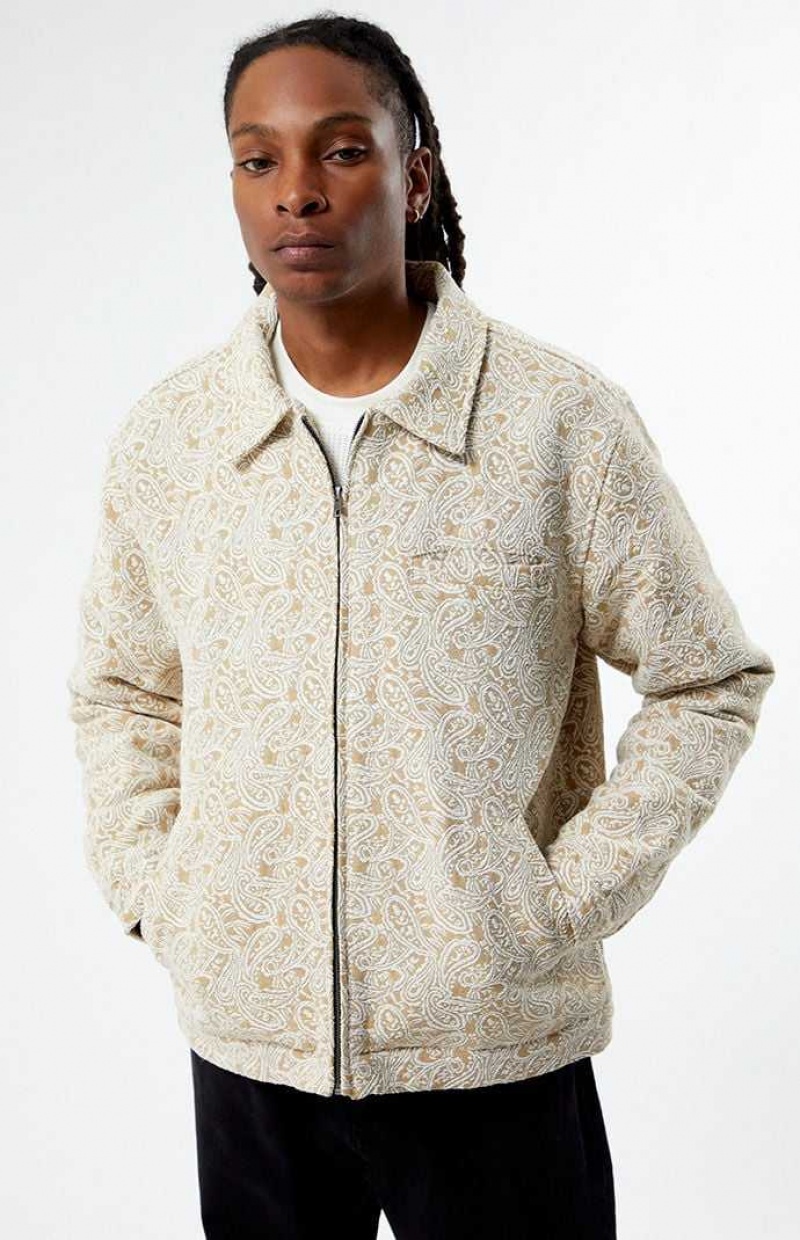 Vestes PacSun Luxe Jacquard Gas Homme Blanche | 128647PMG